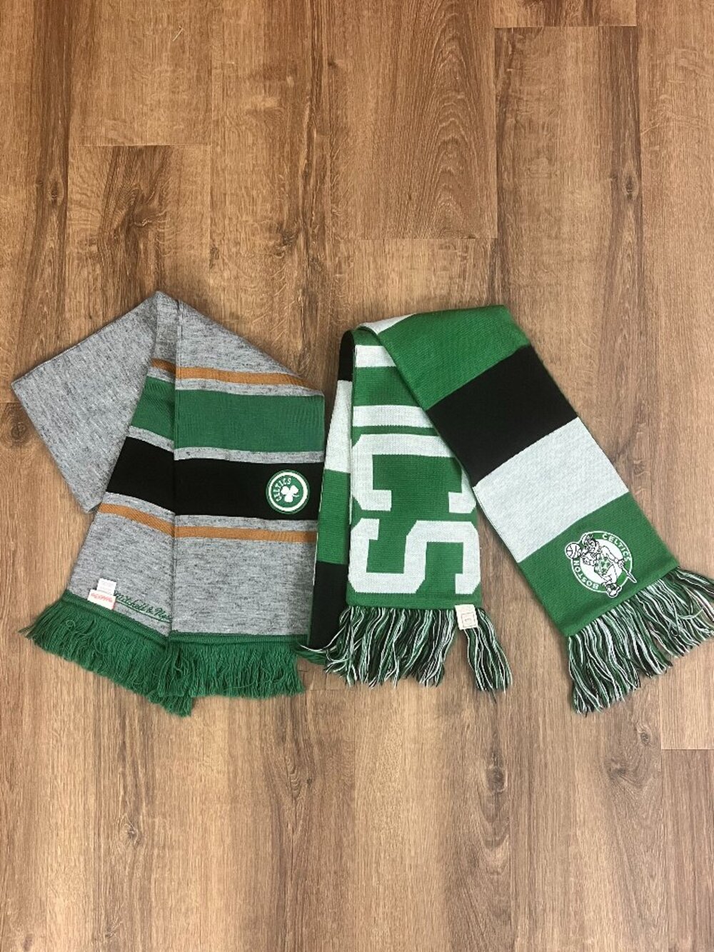 Celtics Basketball Rally Scarf Bundle - Mitchell and Ness/ Hardwood